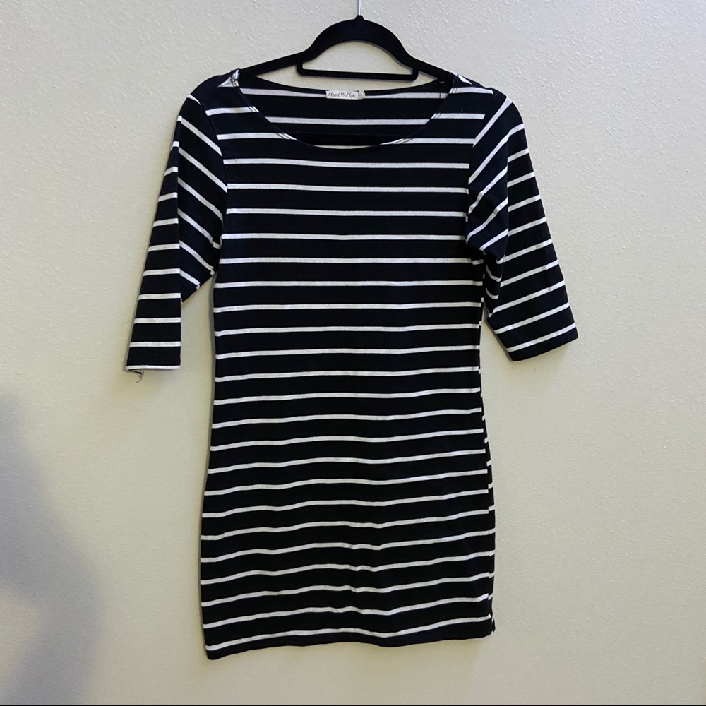 striped bodycon dress